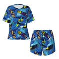 thumbnail image 2 of Yiaed Hawaiian Style Print Short Sleeve Pajama Sets for Women Casual Crew Neck 2 Piece Lounge Sets Women's Short-Sleeved Pajama-Medium, 2 of 5