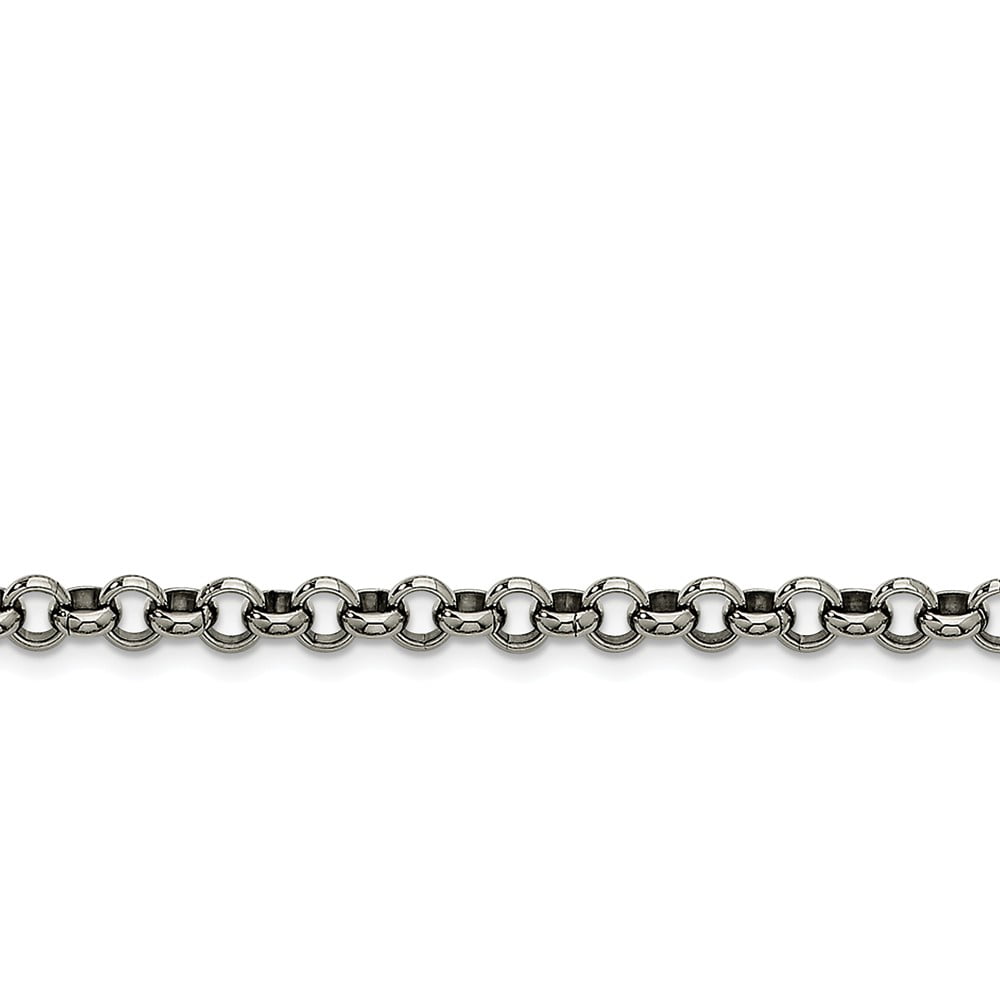 18" 18K Gold Tone Women Heart Choker Necklace 316L stainless steel Rolo Chain 
