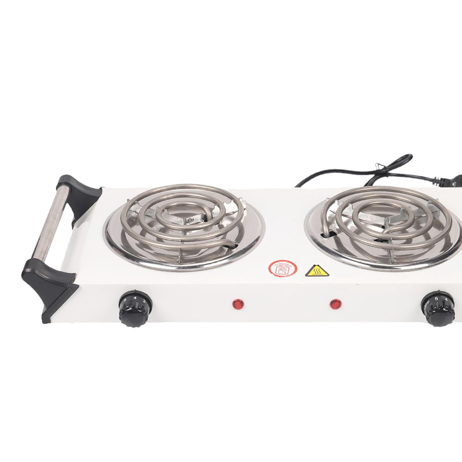 Nishiyuenyi Countertop Double Burner 2000W Electric Cooktop for Braising Boiling Stewing