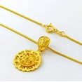 thumbnail image 4 of Fashion 24K Yellow Gold Plated Badge Pendant Women's Necklace, 4 of 9