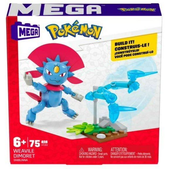 Mega Construx Collectible Pokemon Weavile Interlocking Block Building Sets, 75 Count