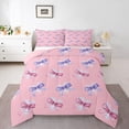 thumbnail image 1 of Erosebridal Ensemble de Literie avec Nœud de Rêve, Couette Simple Rose et Violette, Décoration Maison pour Filles, Réversible, 1 of 7