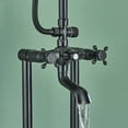 thumbnail image 3 of Oil Rubbed Bronze Bathroom Freestanding Bathtub Shower Faucet Set Tub Filler Floor Mounted, 3 of 10