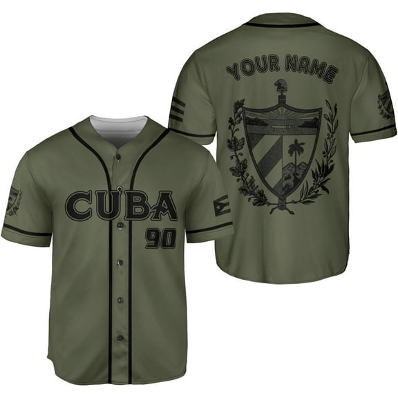 Personalized Cuba Baseball Shirt, Cuban Flag Jersey for Men and Women (S)