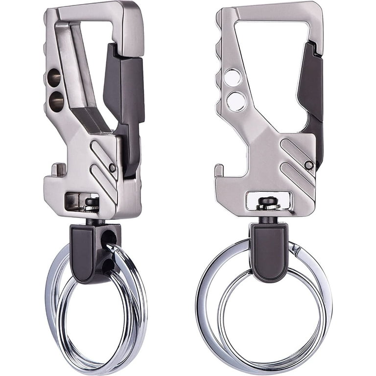 Men's Keychains keyrings, 2 Pack Belt Key clip holder for men, Zinc alloy  quick release keychain clip key ring