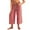 B148 Red womens capris for summer clearance under $5, variant on Women Capris Under $5! Cagogo Women Striped High Waist Wide Leg Palazzo Pants Trousers Drawstring Cropped Pants with Pockets Capris Pants