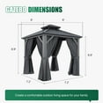 thumbnail image 2 of Clouddwell 8' x 8' Gazebo for Patio, Gazebo Pergola with Sloped Roof, Large Wall-Mounted Heavy Duty Awnings, for Deck, Patio and Backyard,Gray, 2 of 7