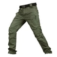 thumbnail image 4 of Waterproof Ripstop Stretch Tactical Pants Men Multi Pockets Outdoor Camping Travel Work Cargo Pants Belt Not Included Army Green XL, 4 of 4