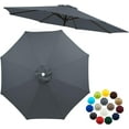 thumbnail image 1 of 6.6ft/7.5ft/9ft/10ft Replacement Umbrella Cover, 6 Ribs 8 Ribs Outdoor Market Table Patio Umbrella Canopy Cover Replacement UV Protective Cloth(Grey,9FT(6-Ribs)), 1 of 8