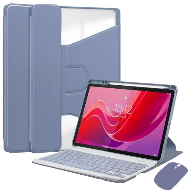 360° Rotation Case with Keyboard for Xiaoxin Pad 2024 TB331FC Pencil Holder Cover for Lenovo Tab M11 TB330FU Tablet Keyboard lavender key case M Hebrew