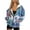 Bohemian Flower Blue Violet, variant on Hummingbird Floral Womens Oversized Zip Up Hoodies Fashion Hooded Pullover Jackets Sweatshirts Long Sleeve Y2K Hoodies Fleece Sweaters Hooded Cardigan Fall Winter Clothes, XS
