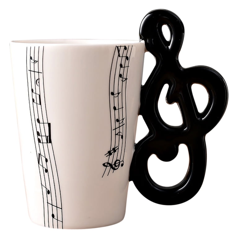Musician Gift Ceramic Coffee Mug 7oz/200ml - Guitar & Sheet Music Design,  Microwave & Dishwasher Safe for Music Lovers/Teachers (Porcelain Cup) ...