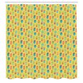 thumbnail image 2 of Ambesonne Tropical Shower Curtain, Ornamental Pineapples Plot, 69"Wx84"L, Burnt Sienna Multicolor, 2 of 4