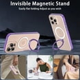 thumbnail image 5 of Rancase for iPhone 16 Pro Max Case with Magnetic Invisible Stand - Slim Translucent Design, Built-in Screen Protector, Military-Grade Drop Protection, Shockproof, MagSafe Compatible - Purple, 5 of 6