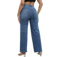 thumbnail image 7 of JGNGSHN Womens Retro Washed Ripped Barrel Jeans Fashion High Waist Straight Denim Pants Distressed Trousers, 7 of 7