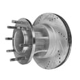 thumbnail image 3 of Detroit Axle - 4pc 14.29" inch (363mm) Front Brake Kit for Ford F-350 Super Duty [RWD], Drilled and Slotted Disc Brake Rotors Ceramic Brakes Pads with Hardware, 3 of 8