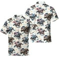 thumbnail image 2 of Kentucky Derby Party American Flag Polo Shirts For Men Racing Horse Mens Polo Shirts Short Sleeve Button Up Shirt Men Shirts, 2 of 7