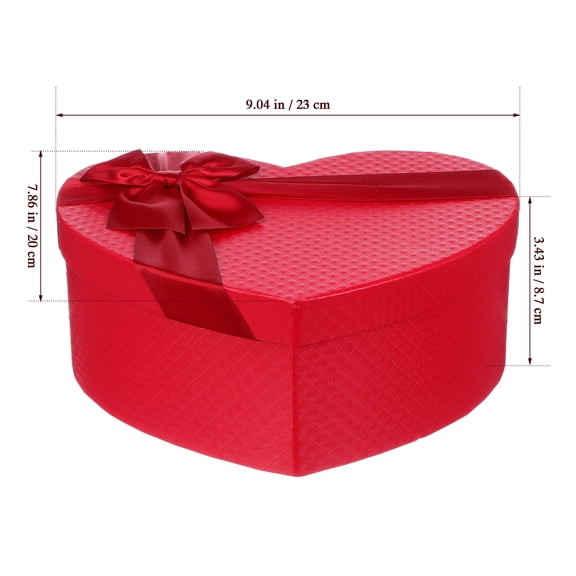 SOPOTUTU Valentine Container with Lid Heart Shape Box Gift Storage Red 1Pack