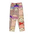 thumbnail image 4 of Disketp Cute Lamas Print Women'S Comfy Pajama Pants Casual Drawstring Palazzo Lounge Wide Leg Pants, 4 of 9