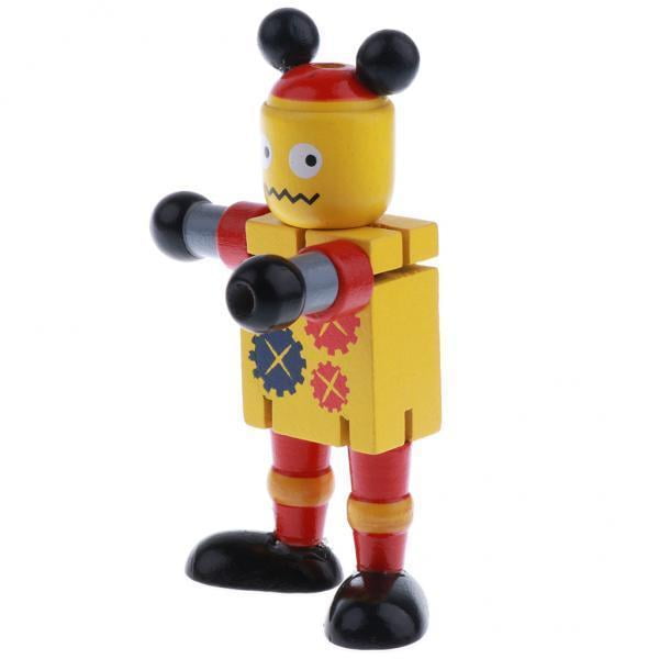 Juguete de madera para ,Títeres Robots,Juguete de figura de acción ,Articulaciones articuladas,Juguetes educativos para ,Juguete de desarrollo para bebés Hugo Juguete de madera para niños