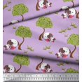 thumbnail image 2 of Soimoi Poly Georgette Fabric Tree & Dog Kids Printed Craft Fabric by The Yard 42 Inch Wide, 2 of 3