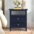 thumbnail image 2 of Comfort Pointe Walker Midnight Blue Wood 2-drawer Nightstand, 2 of 11