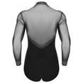 thumbnail image 3 of Mens Rhinestone V Neck Dance Shirts Unitard Ballroom Modern Latin Tango Rumba Long Sleeve Leotard Bodysuit Dancewear, 3 of 6