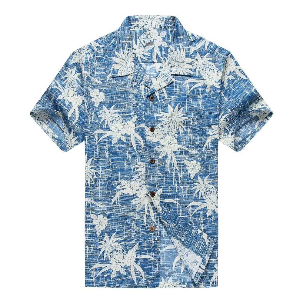 Vintage Size Extra Large 100% Cotton Hawaiian Aloha Shirt Coconut Buttons Nice