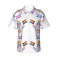 thumbnail image 2 of Xecao LGBT Gnomes print Hawaiian shirt - a stylish short-sleeve button-down for men, perfect for casual beach and tropical outings., 2 of 9