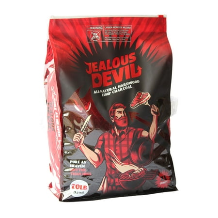 Jealous Devil 100 Percent Natural Hardwood Wood Lump Grill Charcoal, 20