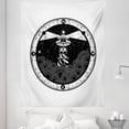 thumbnail image 1 of White Boho Tapestry, Lighthouse Mariner Lost North West Compass Ship Find Your Way Mono Colored, Fabric Wall Hanging Decor for Bedroom Living Room Dorm, 5 Sizes, Charcoal Grey, by Ambesonne, 1 of 1