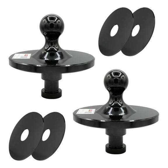 2 Pack Kingpin to 2-5/16" Gooseneck Ball Hitch Adapter w/ 8" Two Compensation Rings - 30,000lbs Load Capacity Gooseneck Ball Towing Receiver Fit for Fifth Wheel Tractor Trailer - Black