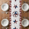 thumbnail image 6 of Independence Day Table Runner - 72 Inch Long, Kitchen Dining Table Runner Dresser Scarves, Farmhouse Texas Star Wooden Grain Farmhouse Decor for Coffee Tables Wedding Party Banquet, 6 of 8