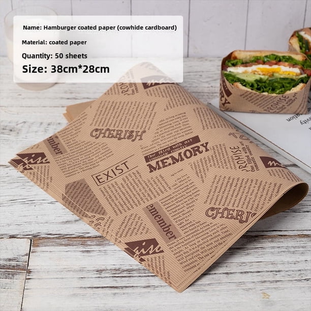 Papel para envolver sándwiches Papel para arroz absorbente de aceite Papel para hamburguesas Papel recubierto Papel para pan Freidora de aire Papel especial para hornear Papel para aceite