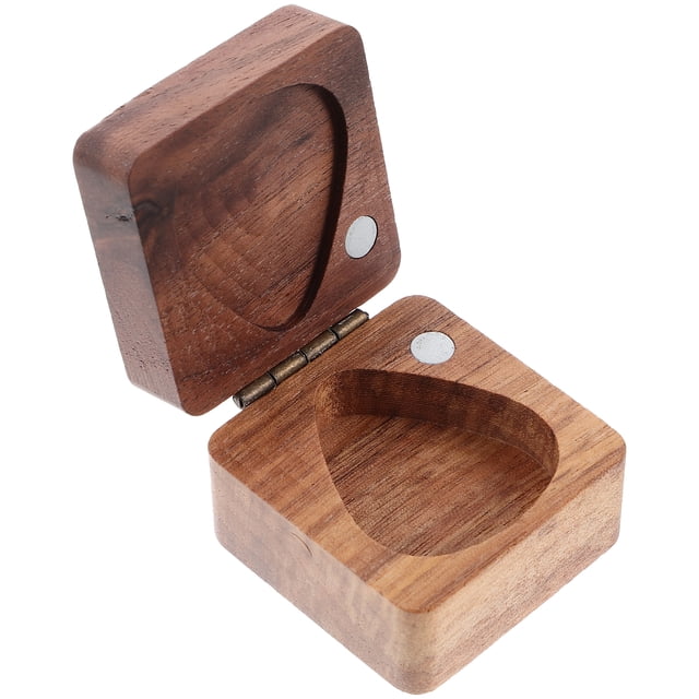 Shisuyan Guitar Pick Case Wooden Guitar Pick Box Guitar Pick Storage Holder Ukulele Pick Storage Organizer