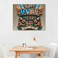 thumbnail image 2 of Orinice Patriotic Symbols Fine Art Aesthetic Poster & Print Wall Painting for Living Room Bedroom Home Office Wall Decor Canvas Print American Veterans Day Decor Pictures 20x16in, 2 of 6
