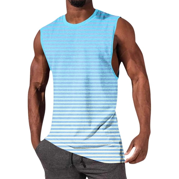Fsgntruao Workout Tank Tops for Men Print Sleeveless Breathable Muscle Shirt Athletic Summer Gym Fitness Activewear S-2Xl