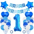thumbnail image 1 of Set de globos azules para cumpleaños de 1 año, 27 piezas, para niños y niñas, 1 of 2