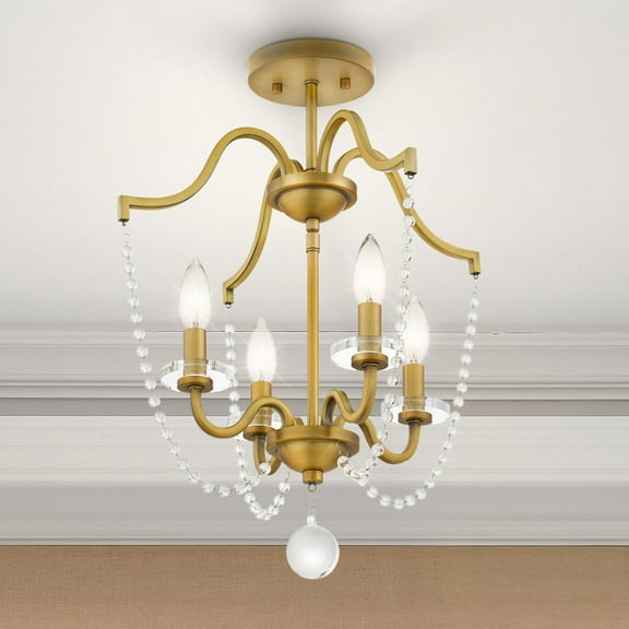 Luxury English Country Ceiling Light, Aged Brass, UQL5121