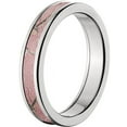 thumbnail image 2 of 4mm Half-Round Titanium Ring with a RealTree Pink Camo Inlay, 2 of 3