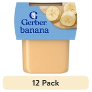 (12 pack) Gerber Stage 2 Baby Food, Banana Puree Tubs, Baby Puree, 2PK 8 oz