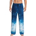 thumbnail image 1 of Fotbe Blue Glitter Sparkles Pantalones de Pijama para Hombre, Pantalones de Dormir, Pantalones de Casa con Cintura Ajustable y Bolsillos-XX-Large, 1 of 6