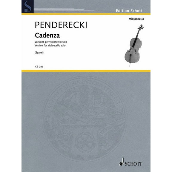 Cadenza: Version for Cello Solo, (Paperback)