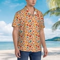 thumbnail image 3 of Disketp Autumn Leaves 3 Hawaiian Shirts for Men,Mens Casual Short Sleeve Button Down Shirts Beach Shirt,Large, 3 of 7