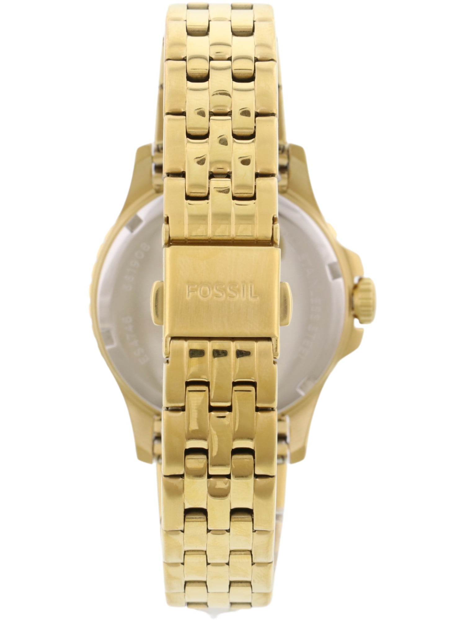 Fossil Fossil Gents Blue Collection Green Dial Yellow Gold Tone 