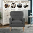 thumbnail image 6 of Modern Accent Chair Single Sofa, Comfy Fabric Upholstered Arm Chair Living Room with Solid Wood Feet for Living Room,Bedroom(Gray), 6 of 7