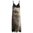 thumbnail image 6 of Cute White Cat Sleeveless Dress Women's Evening Dress Womans Clothing, 6 of 9
