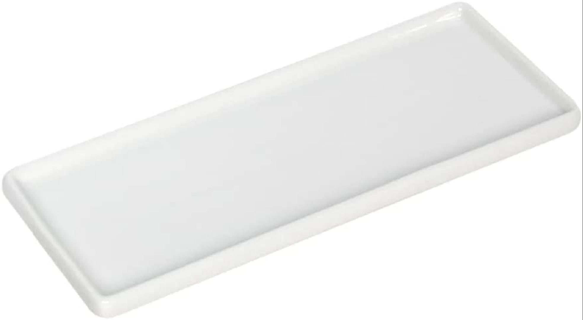 Ceramic Vanity Tray Rectangle, Kitchen Soap Tray Bathroom Tray for