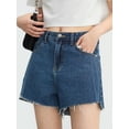 thumbnail image 7 of new women's shorts blue new A-line denim shorts women's pants-Blue-M, 7 of 7