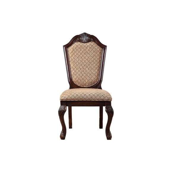 Acme Chateau De Ville Side Chair (Set-2), Fabric & Espresso Finish